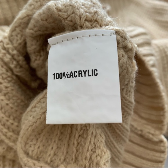 Tarse Tan Ribbed Oversized Cowl Neck Sweater - Picture 8 of 8